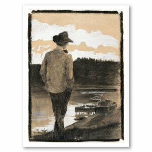 Jeune homme au bord d'une rivière